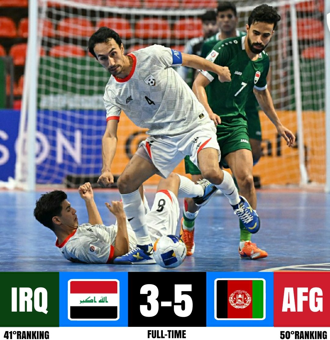 یک قدم تا جام جهانی فوتسال؛ تیم فوتسال افغانستان در پلی‌آف جام ملت‌های آسیا عراق را شکست داد