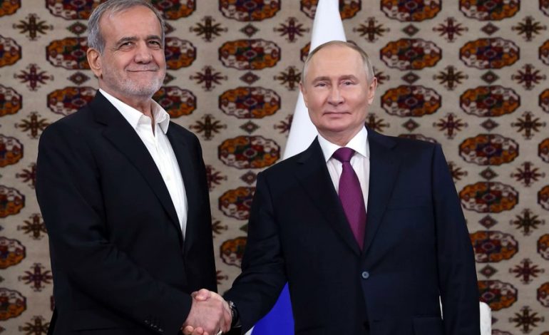 دیدار پزشکیان با پوتین در عشق‌آباد
