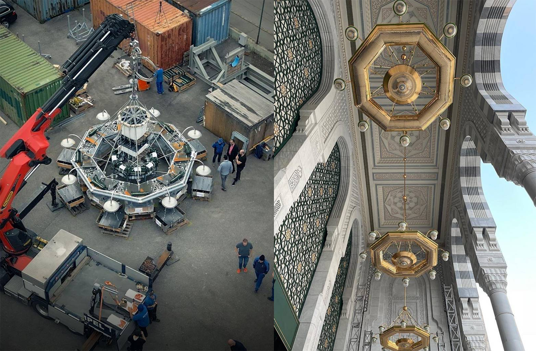 ۵۵۰ چل‌چراغ‌ طلایی برای کعبه در اتریش ساخته شد